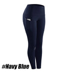 1PC Plus Size Pocket Yoga Pants Women Solid Fitness Sports Leggings High Waist Elastic Gym Tights Female Running Trousers XXXL