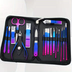 6-18pcs Set Professional Stainless Steel Manicure & Pedicure Kit Precision Nail Care with Travel Case with Nail Clipper Scissor