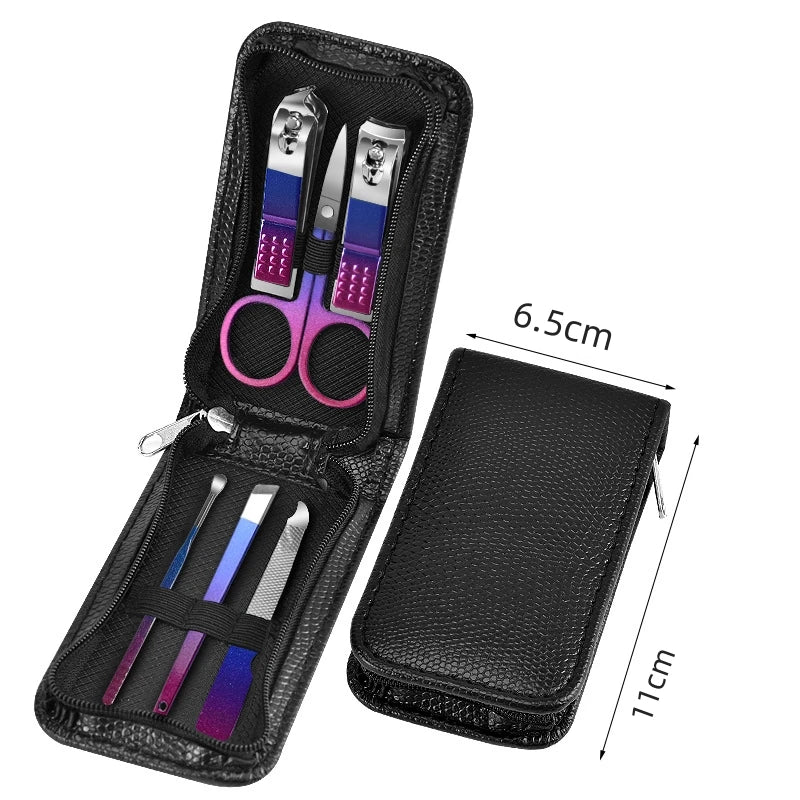 6-18pcs Set Professional Stainless Steel Manicure & Pedicure Kit Precision Nail Care with Travel Case with Nail Clipper Scissor