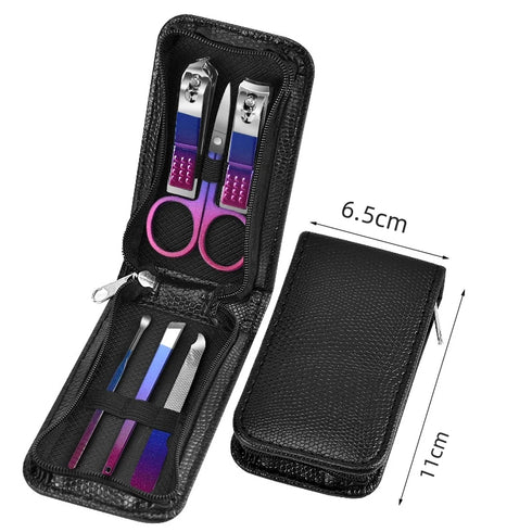 6-18pcs Set Professional Stainless Steel Manicure & Pedicure Kit Precision Nail Care with Travel Case with Nail Clipper Scissor