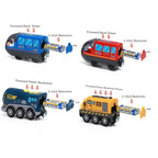 Kids Electric Train Set Locomotive Magnetic Train Car Diecast Slot Toy Fit for Wooden Train Railway Track Toys for Children Gift