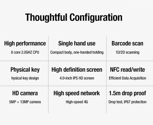 IP67 4 Inch Waterproof Industrial Rugged PDA Handheld Android PDAs Portable Data Terminal NFC  Data Collector for Inventory