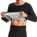 Sauna Weight Loss Sweating Long Sleeves Men Sauna Suit Bodybuilding Tops Gym Workout Corsets Fat Burning Sweat Suit Trimmer