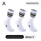 Kelme Men's Mid Length Socks 3 Pairs Of Casual Socks Sweat Absorbing And Breathable Sports Socks Running Speed Dry Socks