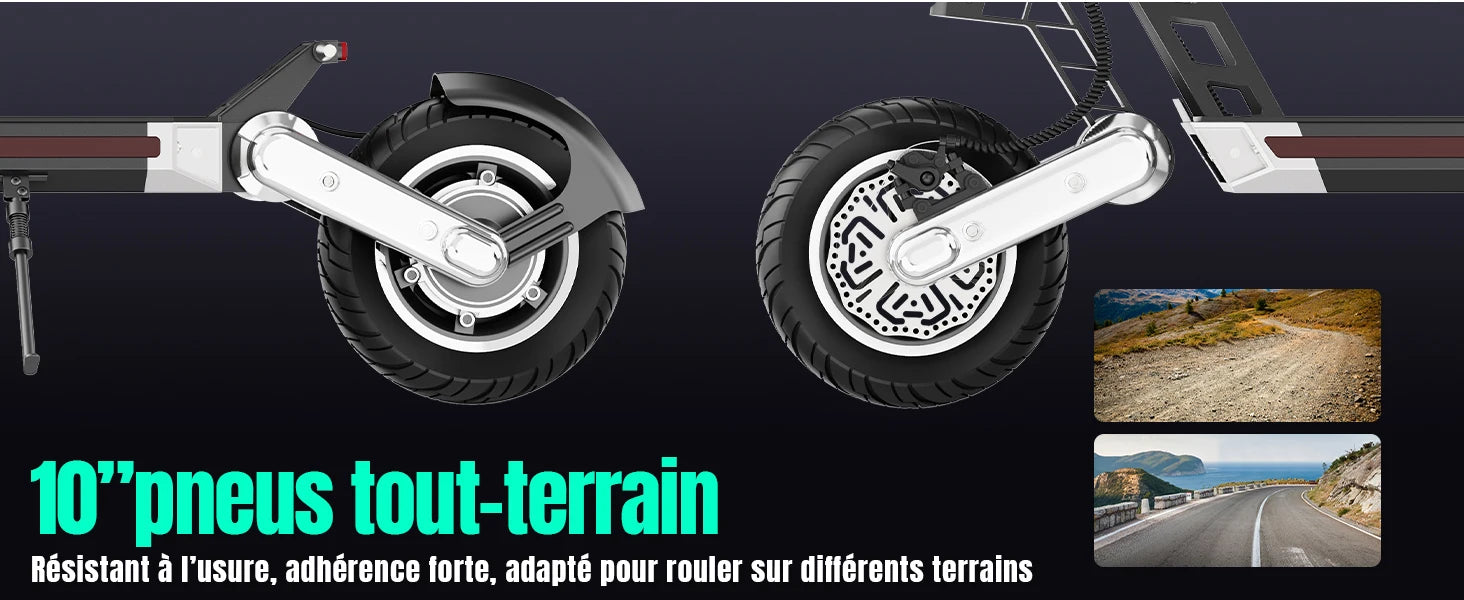 TODIMART G2 ABE E Scooter, 48V 13AH, 500W, 40-45KM range, 20km/h, Dual shock absorbers, dual disc brakes, 10-inch off-road tire
