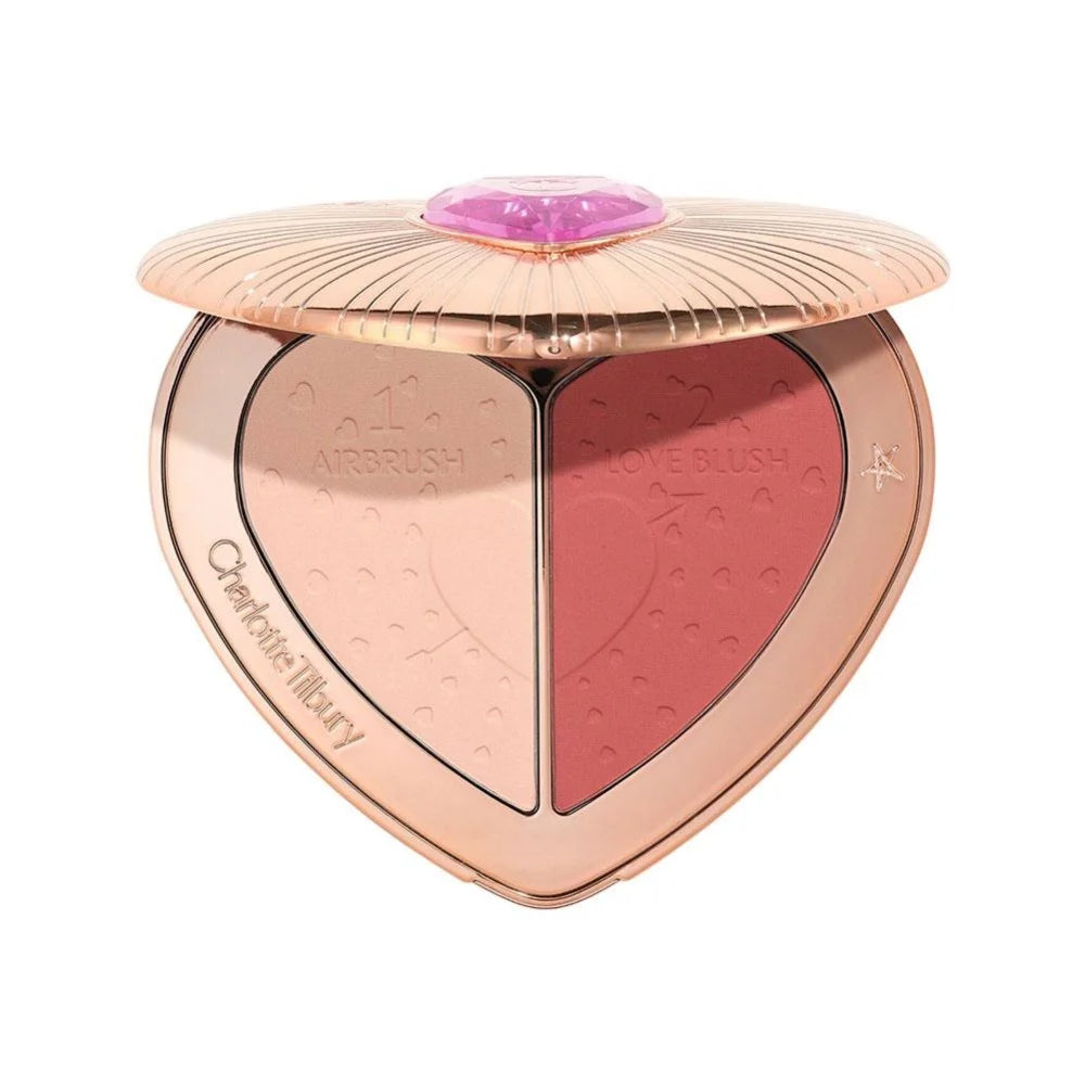 Charlotte Tilbury Lip Gloss Two Color Heart Shape Powder Blusher Highlight Spotlight Brightening Seamless Cosplay Makeup Gifts