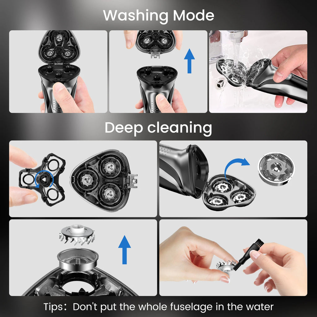 Electric Shaver for Men,Wet & Dry Shave Hair Trimmer,Waterproof  for Men Cordless Razor with Pop up Trimmer Precision Trimmer