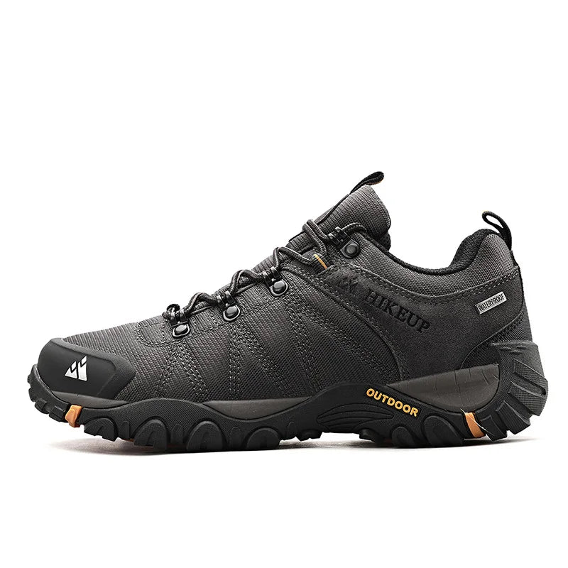 HIKEUP Non-slip Men Hiking Shoes Breathable Outdoor Wear Resistant Splashproof Climbing Men Sneaker Tourism Mountain Shoes