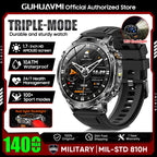 2026 New TANK Ultra 1400mAh Battery Military Smart Watch 10ATM Waterproof Heart Rate Tactical LED Flashlight Men Sports Bracelet
