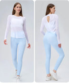 Yoga Suit Women's Long-sleeved Shirts Beautiful Back Sports Suit Tops Slim Loose Blouse Pilates Fitness Gym Suit Running Clothes