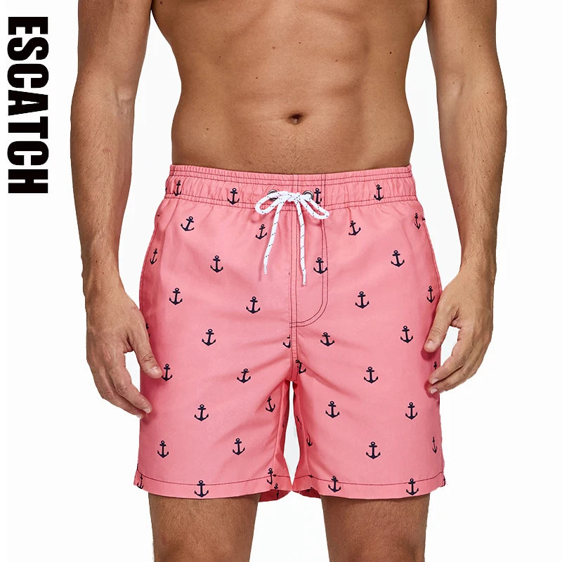 Escatch Brand Summer Mens Shorts Fashion Polyester Quick Dry Board Shorts Male Sport Gym Swimsuit Surf Swim Trunks For Man Main image
