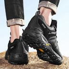 HIKEUP Non-slip Men Hiking Shoes Breathable Outdoor Wear Resistant Splashproof Climbing Men Sneaker Tourism Mountain Shoes