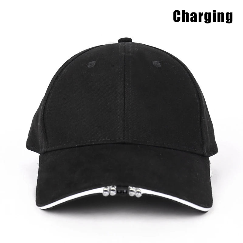 Unisex Led Baseball Cap With Led Light Adjustable Baseball Hat Headlight Flashlight For Hunting Fishing Camping Hiking Joggings