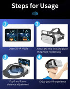 Shinecon Viar Virtual Reality VR Glasses Headset 3D Device Helmet Goggles Lenses For Smartphone Smart Phone Game Cell Mobile Set