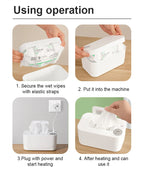 Baby Wipes Heater Wet Towel Dispenser Thermostat Warmer Tissue Paper Case Napkin Electric Heating Insulation Storage Box Holder