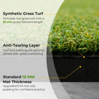 Golf Hitting Mat, 5 ft x 3 ft Artificial Turf Golf Practice Mat w/ 2 Golf Rubber Tees & 2 Alignment Sticks, Portable Golf