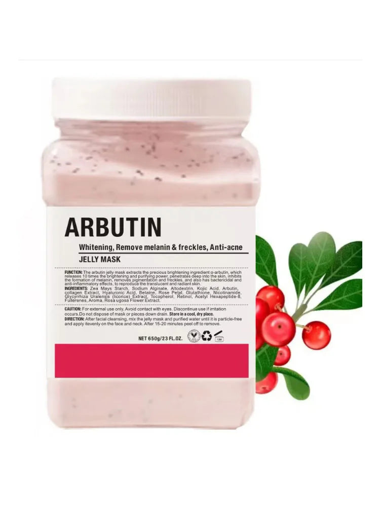 650g Arbutin Rose Jelly Mask Powder DIY Masks Peel Off Vitamin C Hyaluronic Acid Facial Skin Care 24K Gold Mud Mask