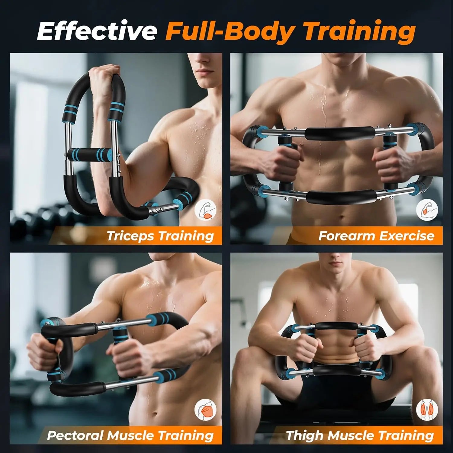 U Shape Arm Trainer Hand Gripper Non-Slip Grip 60-100lb Power Twister Bar Fitness Equipment for Gym Home Muscle Exercise