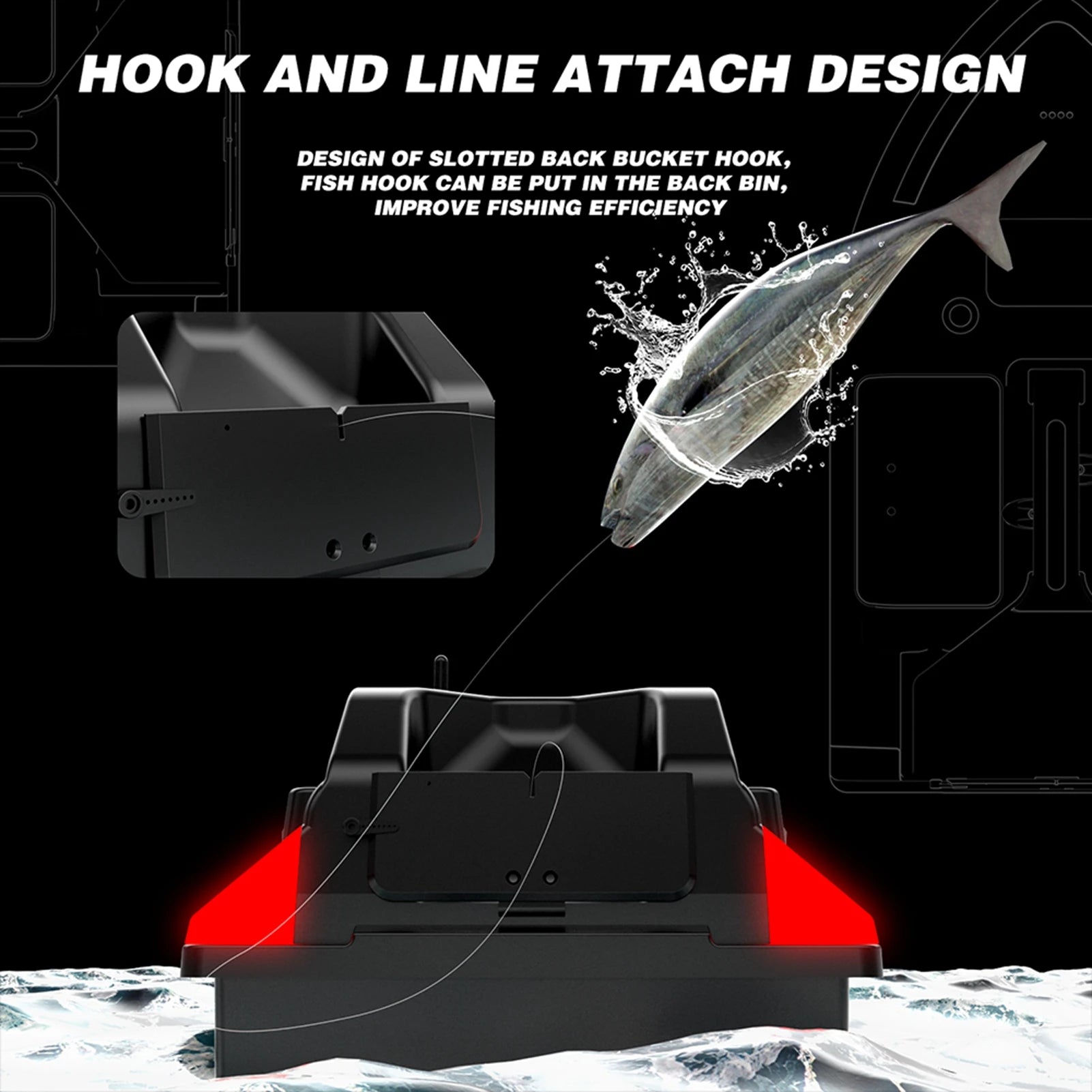 Modern GPS Fishing Bait Boat with 3 Bait Containers 12000mAh Wireless Bait Boat with Automatic Return Function Various styles