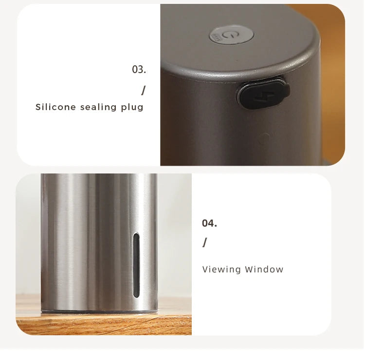 480ml Kitchen Soap Dispenser Automatic Sensor Hand Sanitizer Machine Intelligent Electric Body Wash Soap Dispenser 304 Stainl