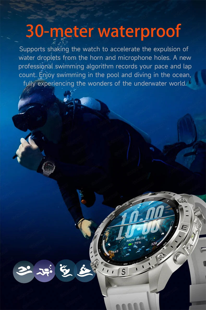 Smart Watch for Men GPS Offline Maps 2G ROM 10ATM Waterproof Heart Rate Diving Skiing Hiking Rugged Durable Smartwatch Men Women