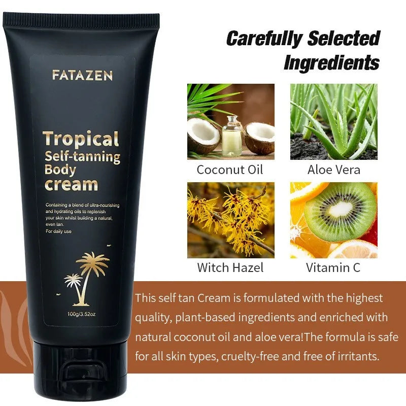 Instant Dark Tanning Lotion - Natural Self-tanner, bringing the body a stripe-free medium dark gradient tan