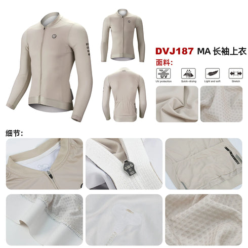 DAREVIE Cycling Jersey Small Size SPF 50+ Training Level Men Women Long Sleeves Cycling Jersey Breathable Man Cycling Maillott