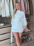 HH 2026 Women Elegant White Short-Sleeved Backless Sequined Splicing Decoration Sexy Short Dress Woman Fashion Party Mini Dress