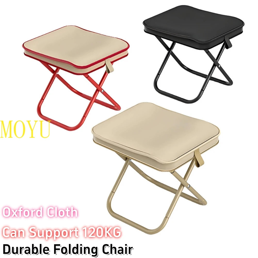 Portable Folding Fishing Chairs Lightweight Iron Alloy Frame Foldable Outdoor Camping Picnic Bench Handbag Compact Durable Stool