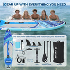 Inflatable Rise Up Paddle Board Stand-up Paddleboard Full Kits with Adjustable Paddle/Hand Pump for Outdoor Water Sports Surfing