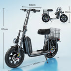 iScooter F7 48V 1000W E-Scooter 45km/h 72km Range App Control 16" All-Terrain Tires Foldable Rear Basket Perfect Grocery Helper