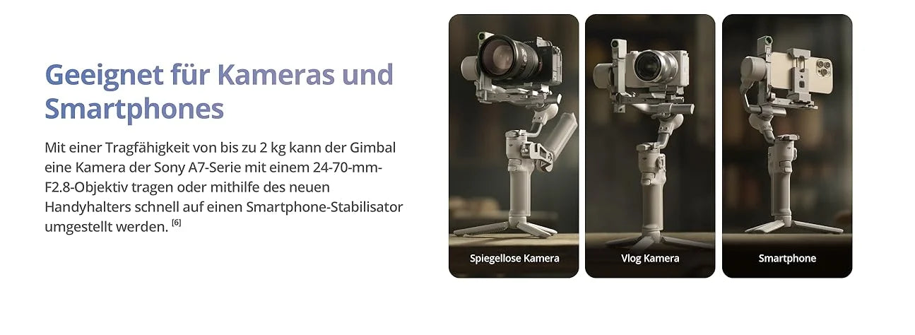 DJI RS 4 Mini Smart Sensitive Tracking Works With Cameras Smartphones Quick Vertical Change Ready In 1S Handheld Gimbal Camera