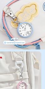 ZGO Sanrio Cinnamoroll Lady Pocket Watch, Simple Design Sense Pendant Watch, Waterproof, Quartz Watch, Gift 733