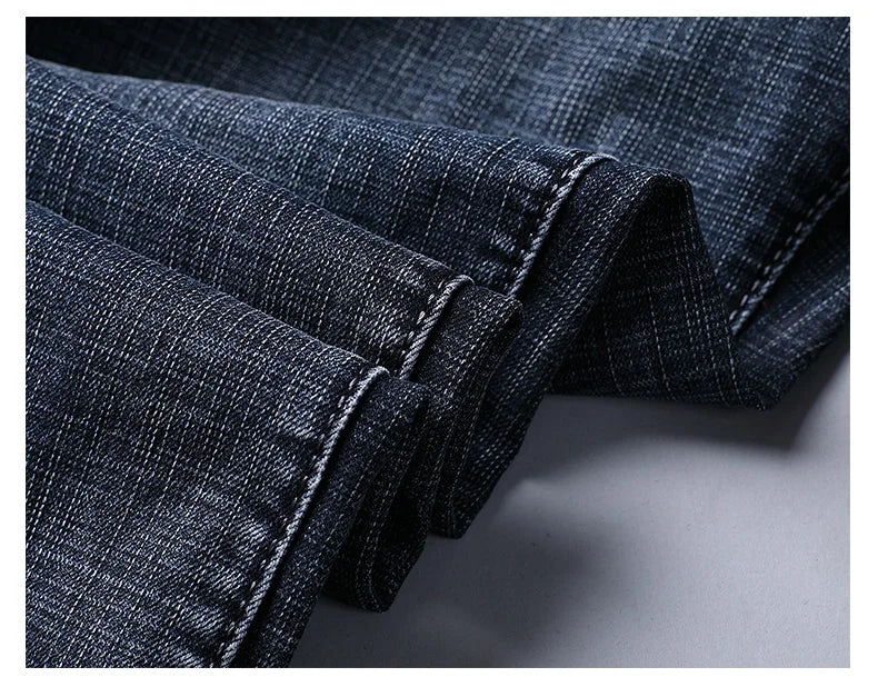 Wthinlee New Business Men's Jeans Casual Straight Stretch Fashion Classic Blue Black Work Pant Denim Trousers Male  Clothing