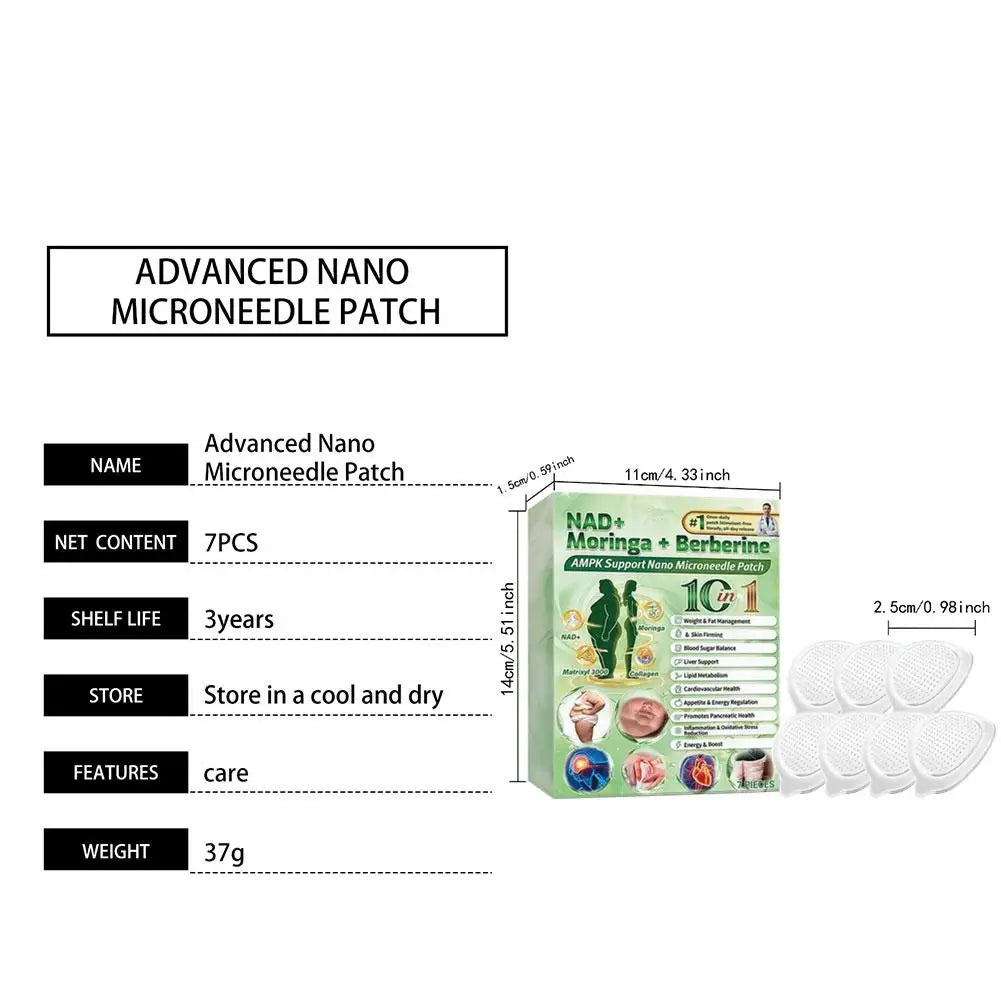 1-5X 10-in-1 Berberine x NAD+ Weight Management Assistance Patch Easy To Use Body Weight Loss Sticker Body Care Patch