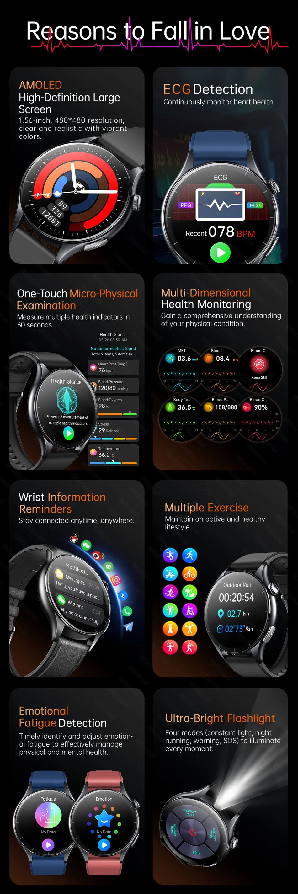2026 New Smart Watch NFC ECG+PPG Blood oxygen Uric Acid Blood Pressure Sapphire Smartwatch Men For Android iOS Smart watch men