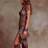 2026 Sexy Deep V Neck Printed Lace Women's Short Sleeve Dresses Summer New Fashion Slim Ruffle Female Party Dress Short Dress