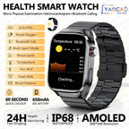 2026 New Nursing Grade Uric acid Blood lipids Smart Watch Men ECG+PPG Blood Pressure Heart Rate Bluetooth Call Health Smartwatch