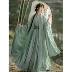 China Traditional Hanfu Women Evening Dresses Elegant Fairy Skirt Loose Big Sleeves Elegant Dress Banquet Dance Clothes Spring