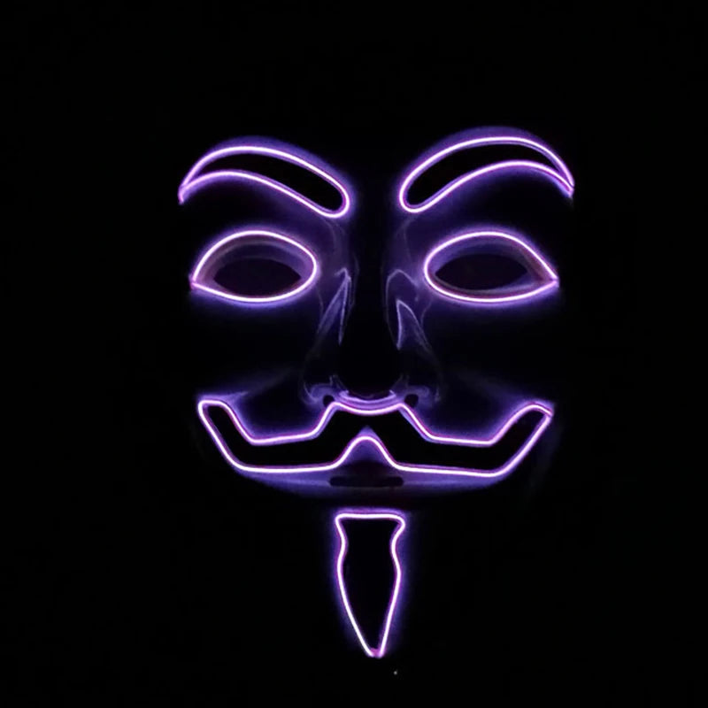V For Vendetta Mask Cosplay Guy Fawkes Hacker Glowing Mask For Halloween Carnival  Decor Props