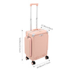Modern 20in PC Luggage Suitcase Aluminum Alloy Hard Shell Travel Suitcase with 4 Wheels 3-open Structure for Trips