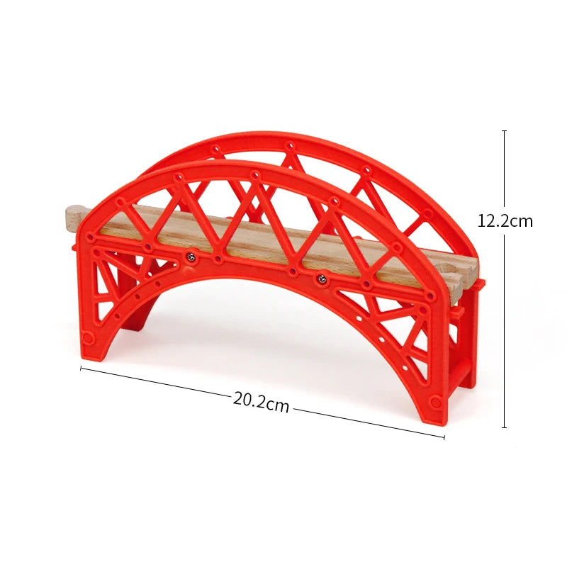 Wooden Train Track Assembly Toys For All Thomas Trains Car Bridge Piers Traffic Light Beech Wooden Railway Kid Creative Toy