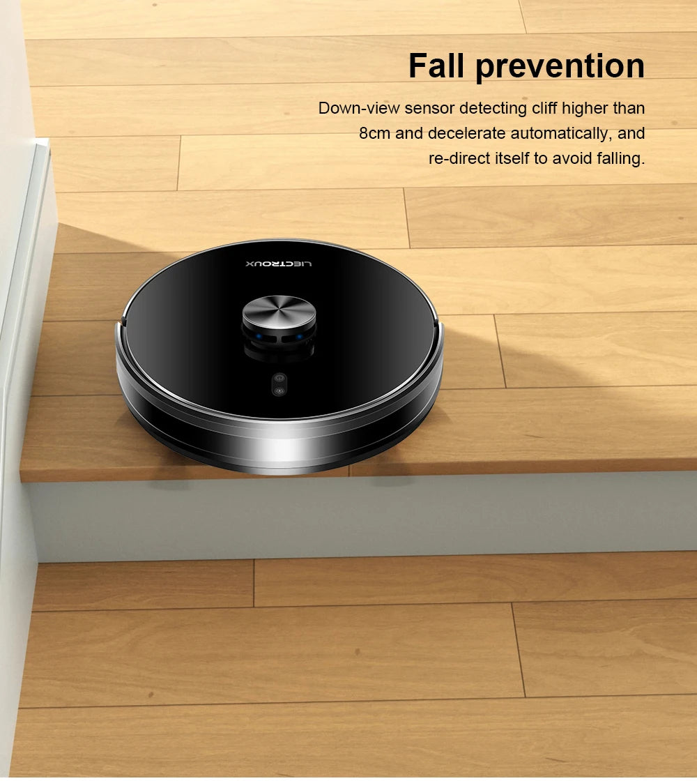 Liectroux / LILIN X6 Robot Vacuum Cleaner,Laser System,Wet Dry Mopping,6500Pa, Multi-Floor Map,Zone Cleaning,APP Restricted Area