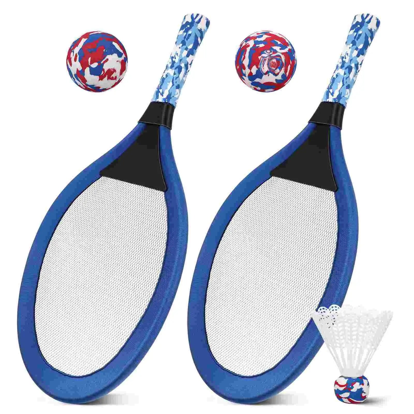 Eva Durable Kids Tennis Rackets Set Lightweight Children Beach Ball Sports Game Plastic Outdoor Racquet Sports Multi
