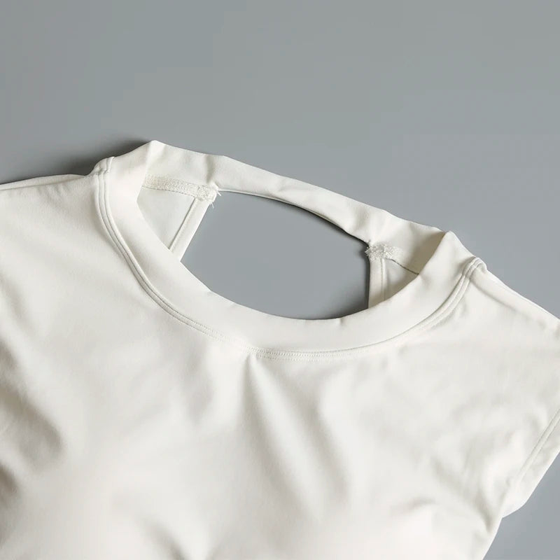 Sexy Backless Sports Vest for Women Fixed Chest Pad Tight Quick-Drying Slim Yoga Top Breathable Fitness Shirt