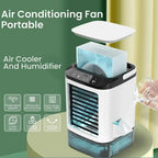 2026  Ultrasonic Mini Air Conditioner 3-Speed Portable Cooler with Colorful Light Humidifier