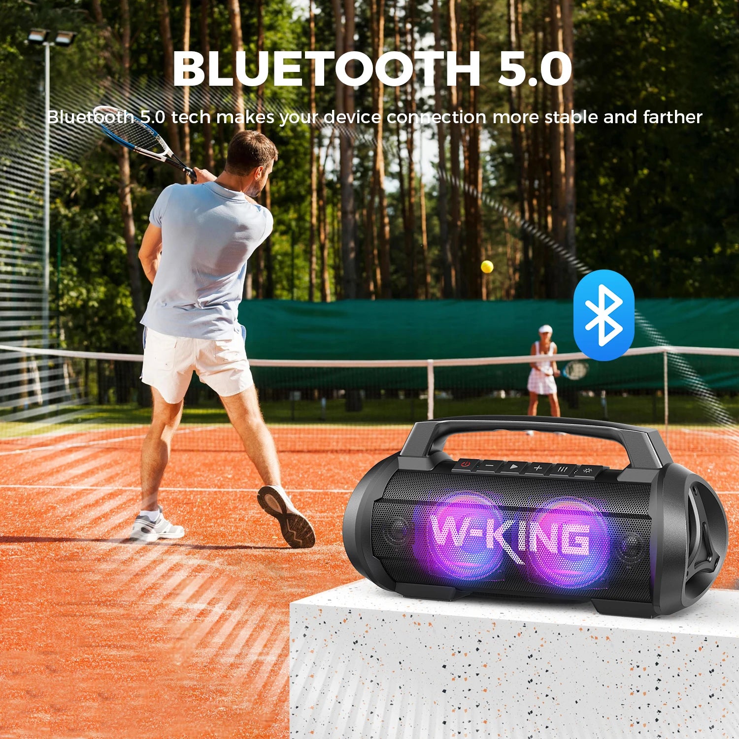 W-KING 70W RMS Bluetooth Portable Speaker,  Speaker Wireless Loud IPX6 Waterproof Bluetooth Speakers with Subwoofer/Bass Boost
