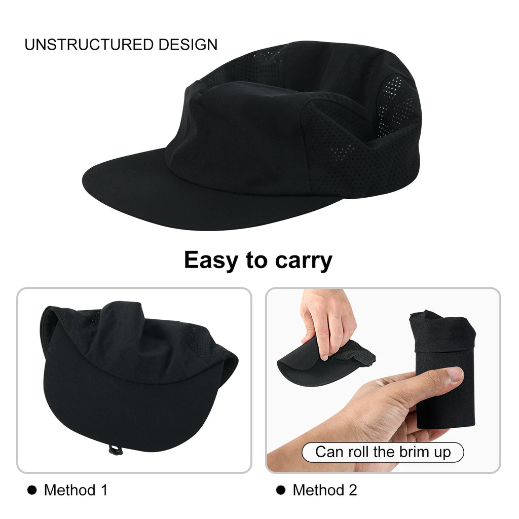 VOBOOM Unstructured Lightweight Baseball Cap Flat Brim Breathable Quick Dry Outdoor Sports Hat for Men and Women