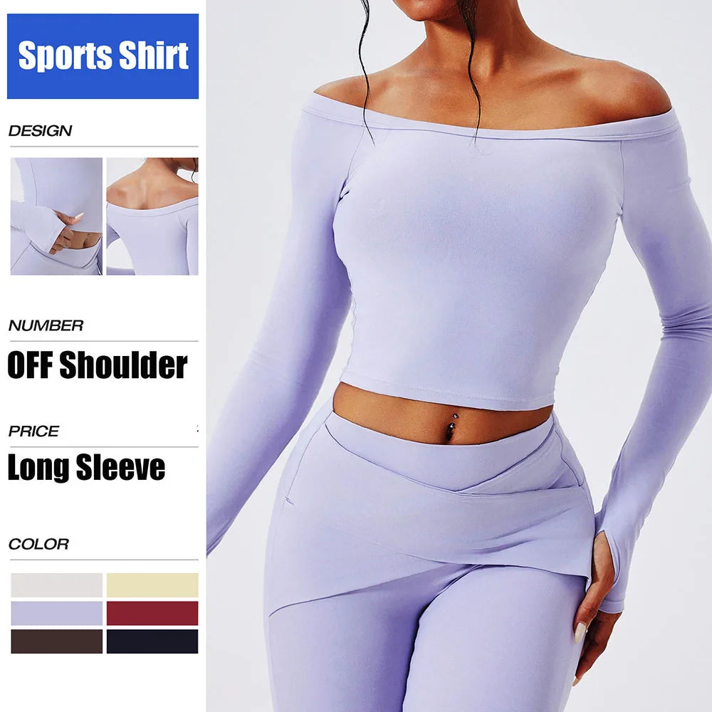 Cloud Hide SEXY Girls Yoga Shirts Long Sleeve Blouse Women Plus Size Sports Gym Fitness Top Ladies Running T-Shirt Workout Shirt Main image