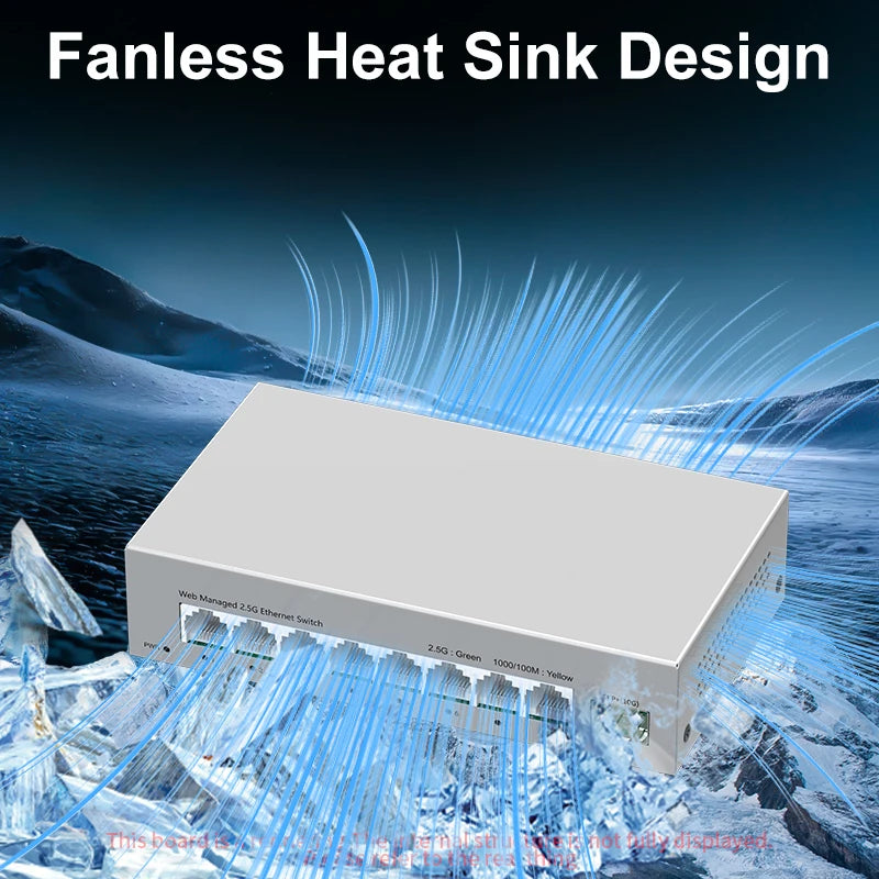 HORACO 2.5GbE Managed Switch 8 Port 2.5GBASE-T Network Switcher 10G SFP+ Slot Uplink Web Managed Hub Internet Splitter Fanless